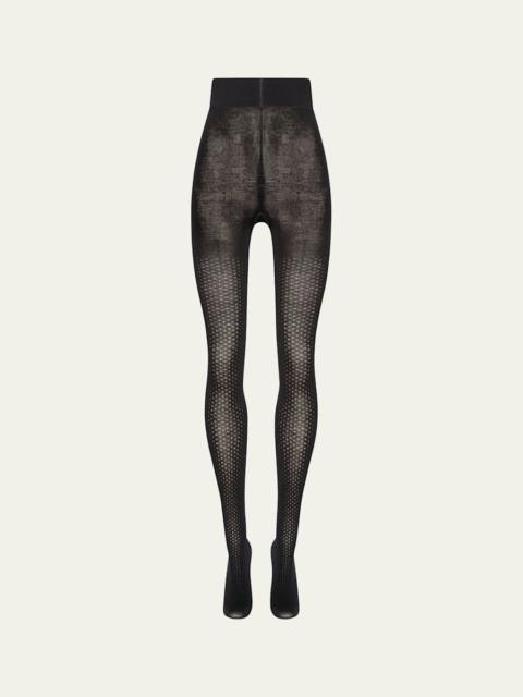 Wolford Dotted Jacquard Tights, 100 Denier