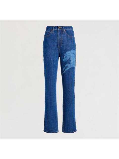 Sam Edelman Horse Print High Rise Straight Jean
