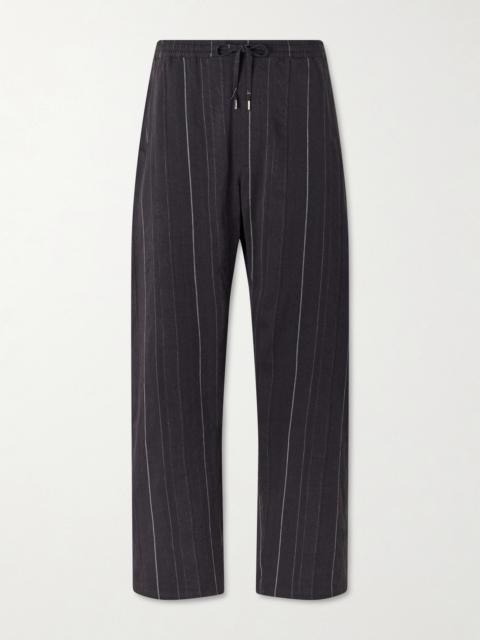 A KIND OF GUISE Samurai Straight-Leg Striped Cotton and Linen-Blend Trousers