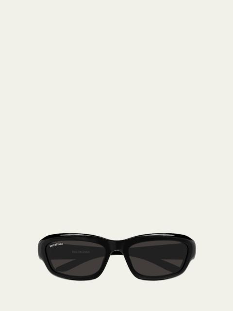 BALENCIAGA Men's BB0409S Acetate Rectangle Sunglasses