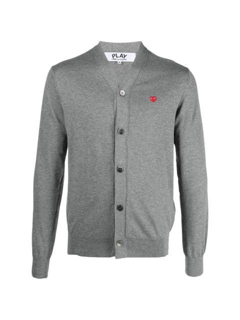 logo-embroidered buttoned cardigan
