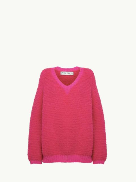 JW Anderson BOUCLE V-NECK SWEATER