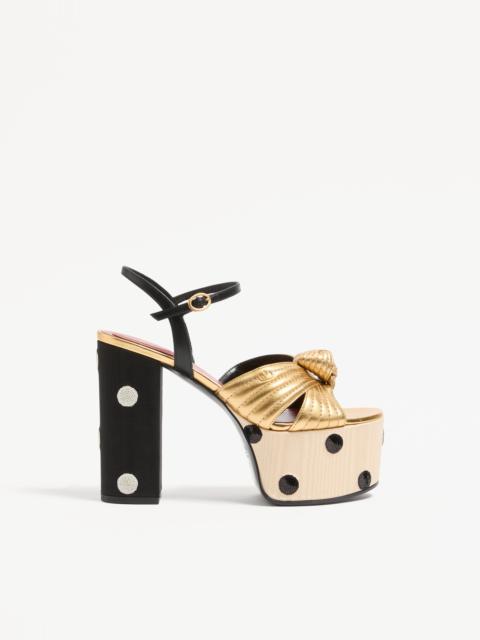 Valentino CRASHER PLATFORM SANDAL WITH PLUS DE POIS EMBROIDERY 125MM