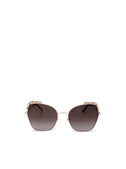 CAROLINA HERRERA crystal-embellished geometric-frame sunglasses