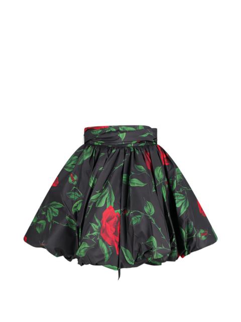 Blumarine rose-print bubble mini skirt