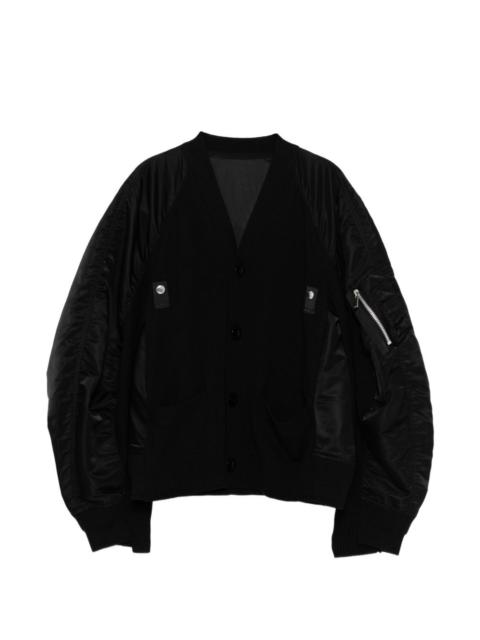 sacai panelled cardigan