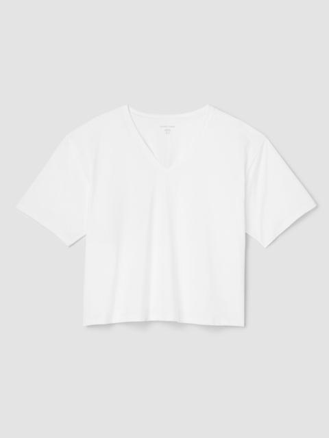 EILEEN FISHER Organic Pima Cotton Jersey V-Neck Tee