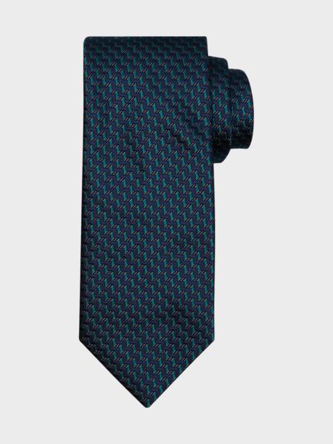 Brioni Men's Woven Geometric Silk Tie