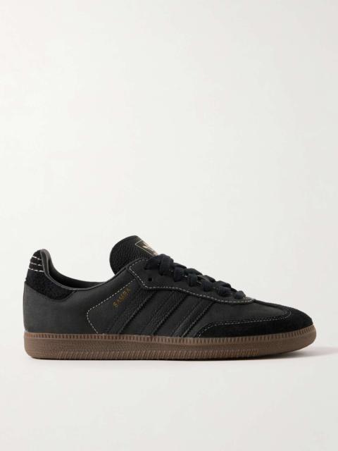 Samba OG leather-trimmed nubuck and suede sneakers