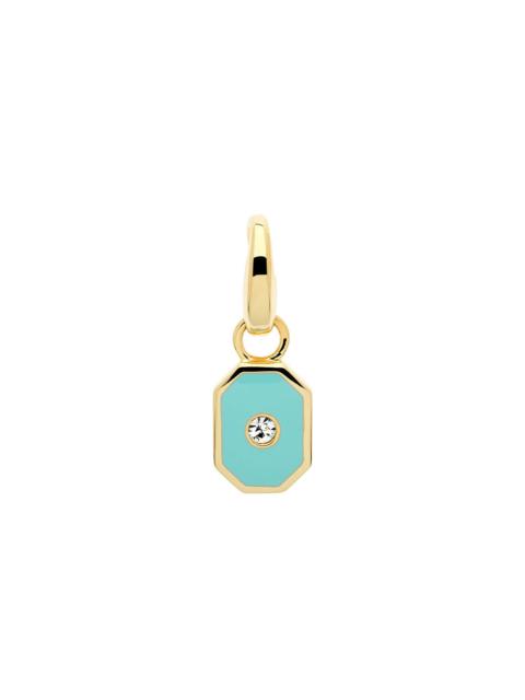 MELISSA ODABASH TURQUOISE AND CRYSTAL OCTAGON CHARM
