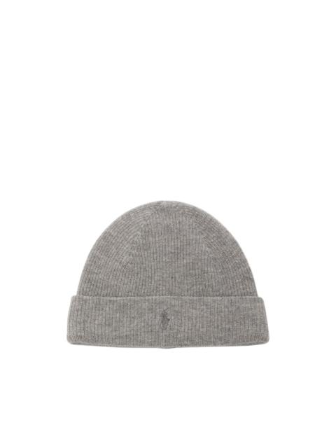 Polo Ralph Lauren embroidered-logo ribbed beanie hat