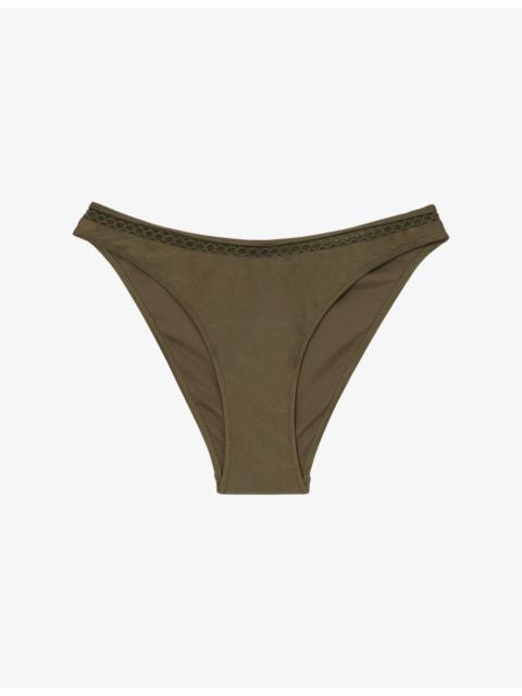 REISS Janina Lattice-Trim Bikini Bottoms