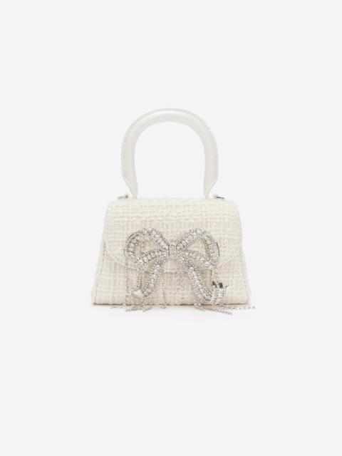 self-portrait Cream Boucle Micro Bow Bag