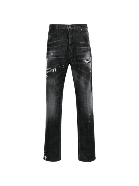 distressed straight-leg jeans