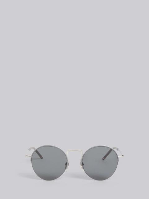 Thom Browne TB118 - Silver Hingeless Round Sunglasses