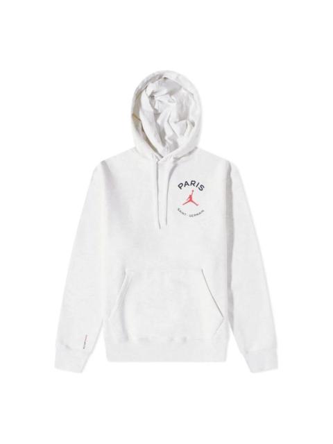 Jordan Men's Air Jordan x Paris Saint-Germain Crossover Logo Numeric Printing Hooded Long Sleeves White DJ0