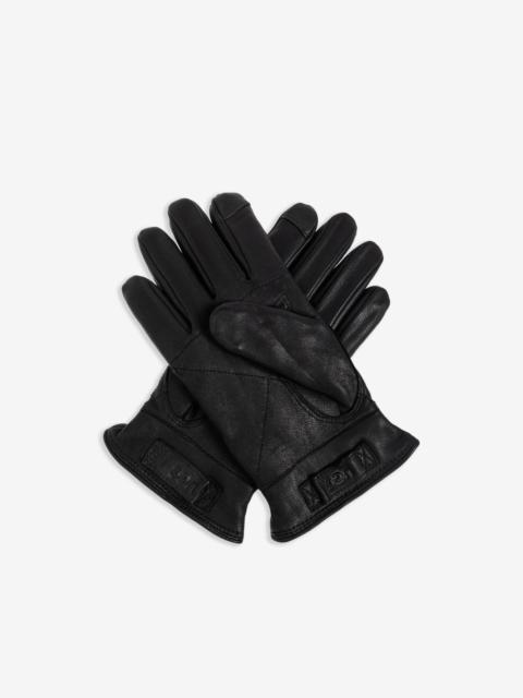 UGG logo leather gloves