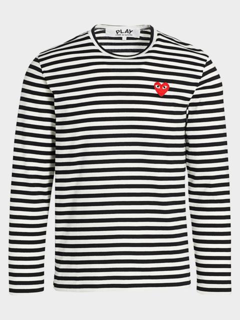 Comme Des Garçons Mini Heart Long-Sleeve Cotton Tee