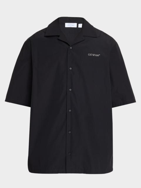 Off-White Men's Logo and Arrows Cotton Short-Sleeve Shirt