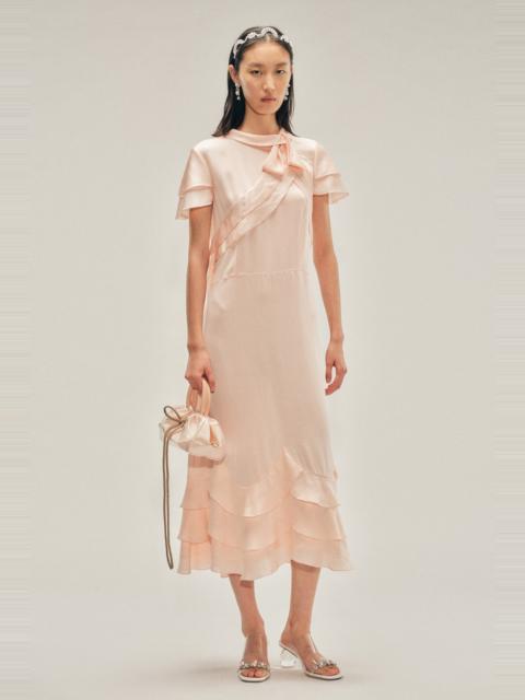 Simone Rocha Peeling Scalloped Hem Petal Bow Sash Dress