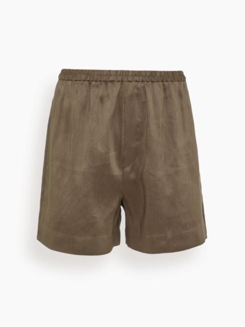 Loulou de Saison Adonia Elastic Waistband Short in Deep Taupe
