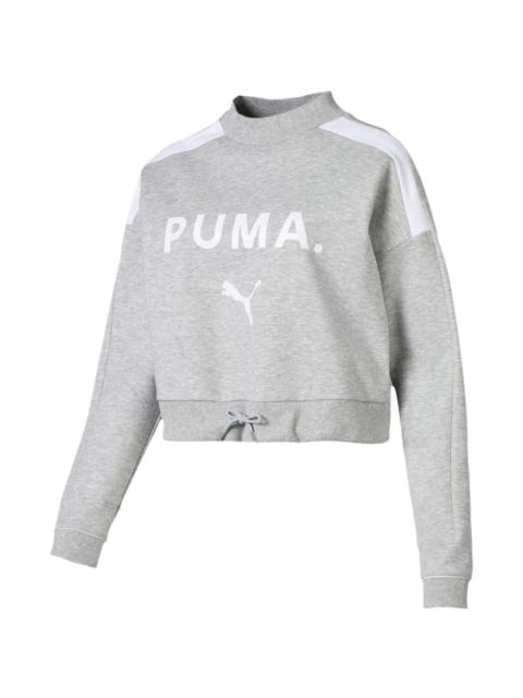 PUMA logo-print cropped sweatshirt