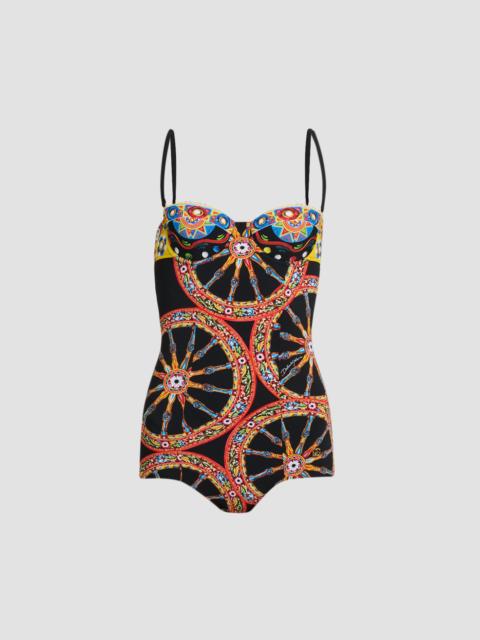 Dolce & Gabbana Women's St. Carretto Retro One-Piece Swimsuit - Carretto