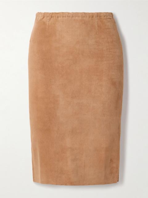STOULS Gilda suede skirt Camel