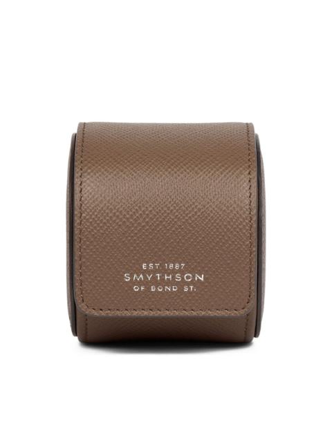 Smythson Panama leather single watch roll