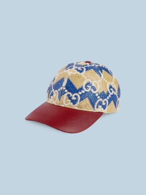 GUCCI GG straw effect baseball hat
