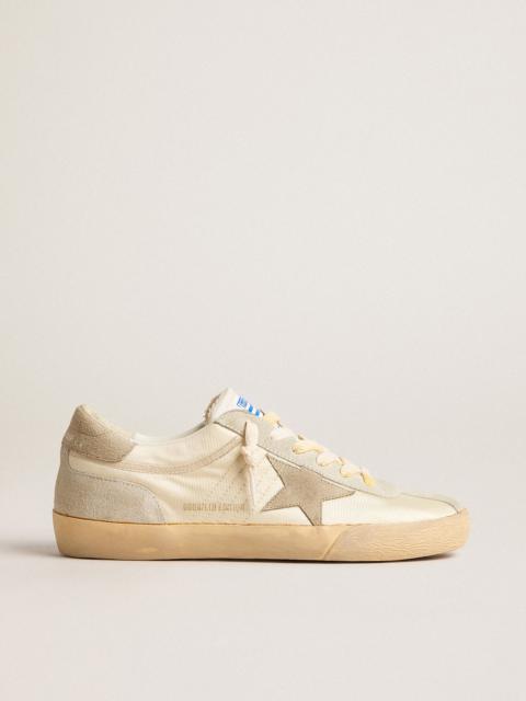 Golden Goose Men’s Super-Star LAB in nylon with dove-gray star and ice-gray suede inserts