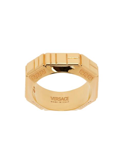 VERSACE Gold Greca Quilting Ring