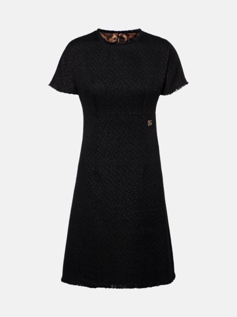 Dolce & Gabbana appliquã©-로고 boucl Ã© 미니 드레스