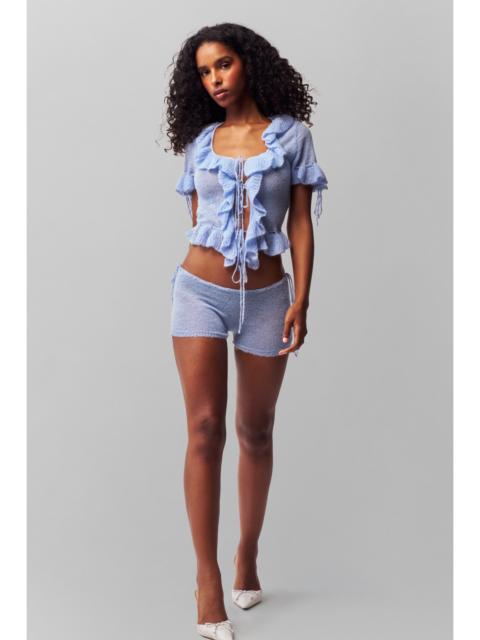 GUIZIO RUFFLE KNIT TIE TOP