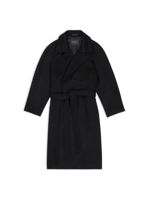 BALENCIAGA Men's Raglan Coat in Black