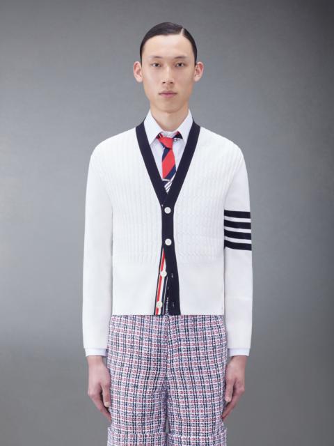 4-Bar stripe cotton cardigan