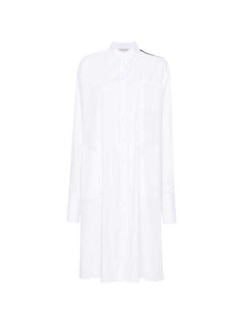 band-collar midi shirt dress