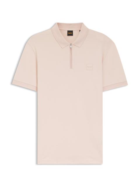 BOSS STRETCH-COTTON SLIM-FIT POLO SHIRT WITH LOGO PATCH