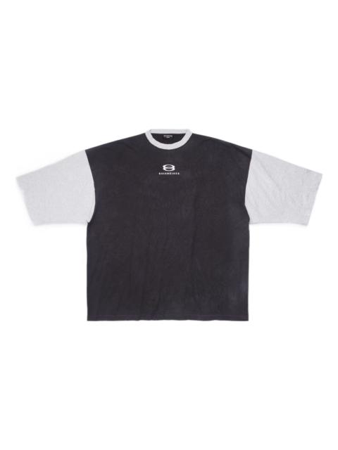 BALENCIAGA Balenciaga 3/4 Sleeve Logo T-Shirt 'Washed Black Heather Grey' 699190TMVC81208