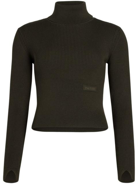 PATOU logo-appliquÃ© rib-knit sweater