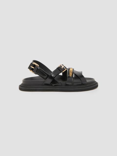 Moschino Men's Logo Leather Sandals - Black