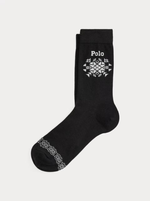 Polo Ralph Lauren Logo Snowflake Crew Socks