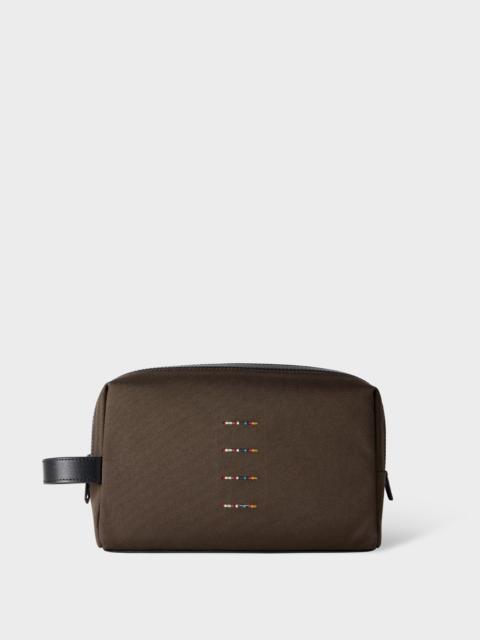 Paul Smith Khaki Cordura® Laser 'Signature Stripe' Wash Bag