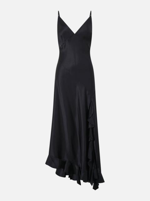 CAMILLA BIAS SLIP DRESS WITH FRILL HEM SILK ESSENTIALS
