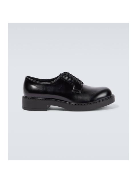 Prada polished-finish Derby shoes