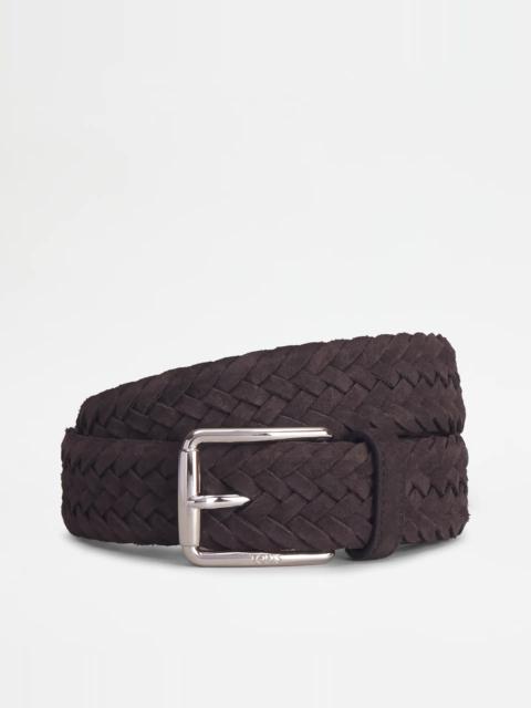 Tod's BELT IN SUEDE - BROWN