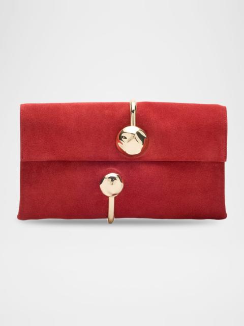 SIMKHAI Amaya Calfskin Suede Clutch Bag