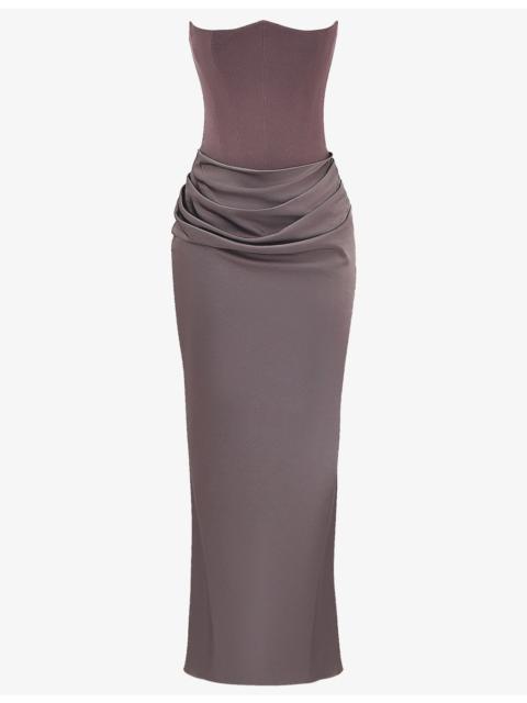 House of CB Persephone strapless corset woven maxi dress