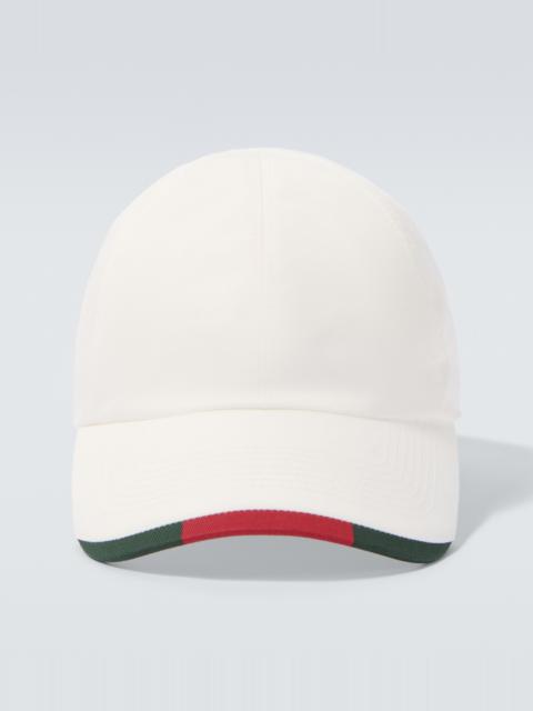 GUCCI Web Stripe cotton-blend baseball cap