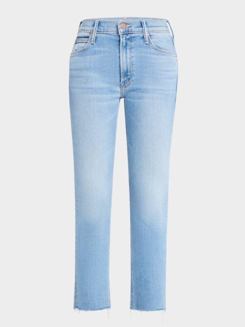 MOTHER Lil' Mid-Rise Dazzler Ankle Fray Jeans